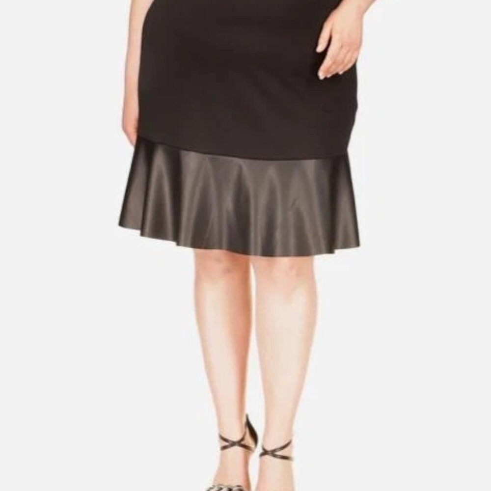 Michael Kors Women's Unlined Knee-Length A-Line Skirt in Black  Plus Size (2X)